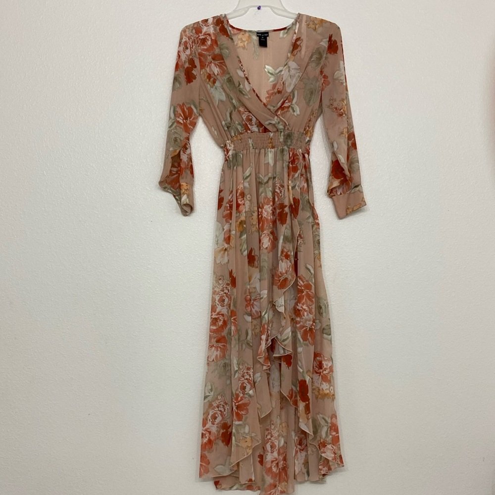 Ladies chiffon floral (pink, red, get, whit pattern) size 10